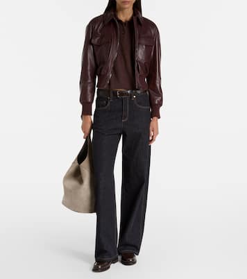 Jeans anchos de tiro medio | Brunello Cucinelli