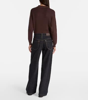 Jeans anchos de tiro medio | Brunello Cucinelli