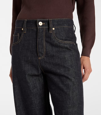 Jeans anchos de tiro medio | Brunello Cucinelli