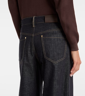 Jeans anchos de tiro medio | Brunello Cucinelli