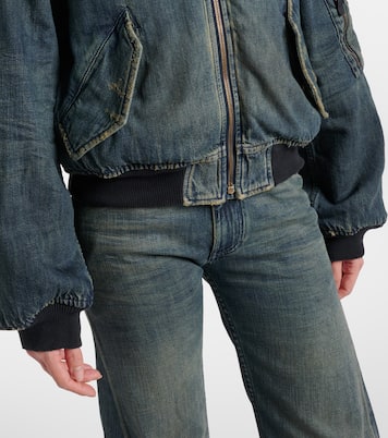 Chaqueta bomber de denim con efecto desgastado | Balenciaga