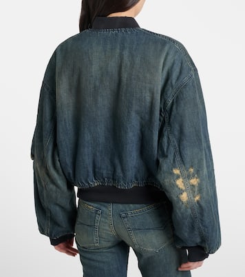 Chaqueta bomber de denim con efecto desgastado | Balenciaga