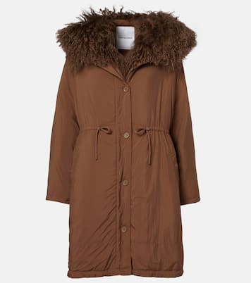 Doudoune shearling-trimmed down coat | Yves Salomon