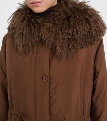 Doudoune shearling-trimmed down coat | Yves Salomon
