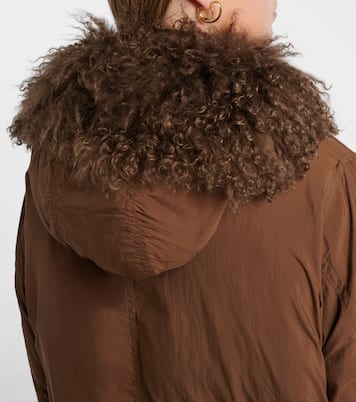 Doudoune shearling-trimmed down coat | Yves Salomon