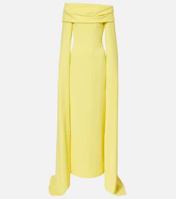 Vestido de fiesta Nuri de crepé con capa | Solace London