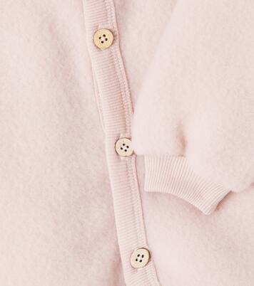 Baby Kari wool fleece cardigan | Wheat