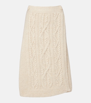 Falda midi trenzada de lana y mohair | Moncler Grenoble