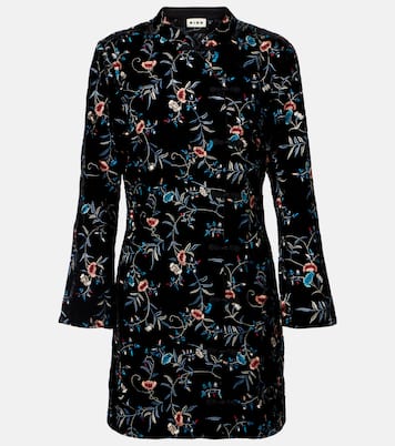 Vestido corto Delphina de terciopelo bordado | Rixo