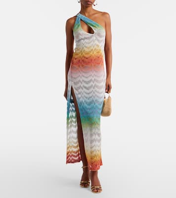Maxikleid aus asymmetrischem Lamé | Missoni