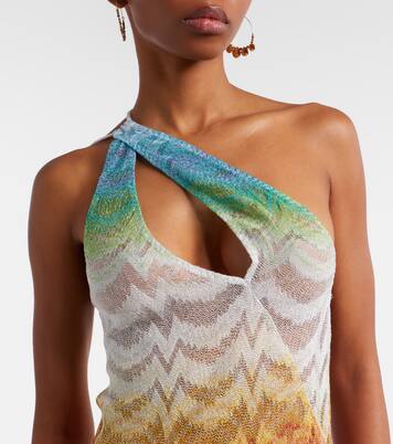 Maxikleid aus asymmetrischem Lamé | Missoni