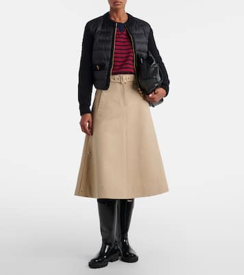 Down-paneled bouclé-trimmed zip-up cardigan | Moncler