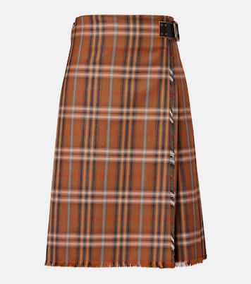 Burberry Check wool midi skirt | Burberry
