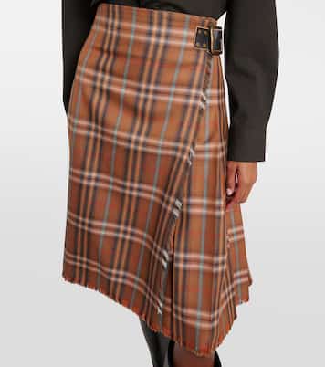 Burberry Check wool midi skirt | Burberry