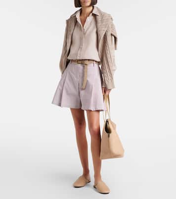 Bermudas en mezcla de algodón a rayas | Brunello Cucinelli