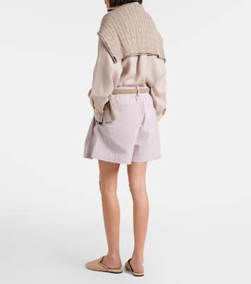 Bermudas en mezcla de algodón a rayas | Brunello Cucinelli