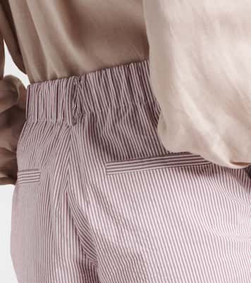 Bermudas en mezcla de algodón a rayas | Brunello Cucinelli