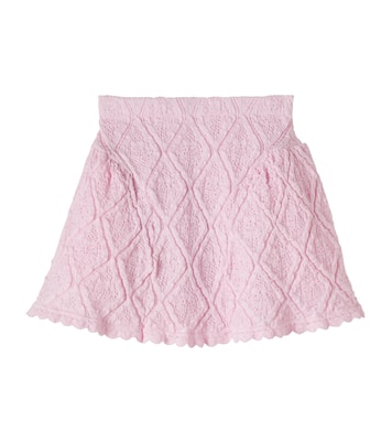 Pointelle cotton-blend skirt  | Self-Portrait Kids