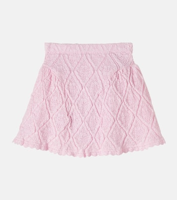 Pointelle cotton-blend skirt  | Self-Portrait Kids