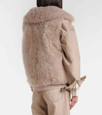 Veste sans manches en shearling bordé de laine | Yves Salomon
