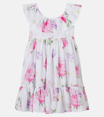 Floral tiered cotton dress | Monnalisa