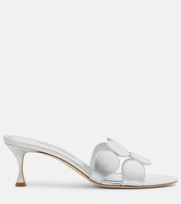 Haribalmu 50 metallic leather mules | Manolo Blahnik