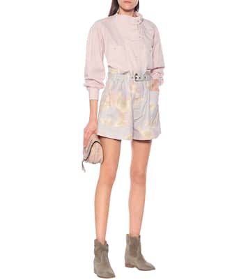 Rike high-rise cotton and linen shorts | Marant Etoile