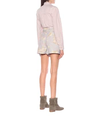 Rike high-rise cotton and linen shorts | Marant Etoile