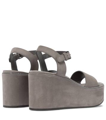Sandalias de gamuza con plataforma | Brunello Cucinelli