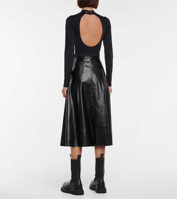 Falda midi de piel sintética | Moncler