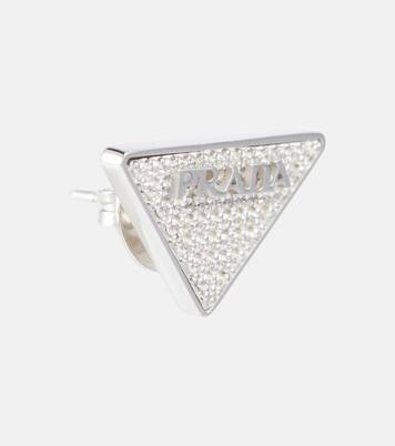 Orecchini in argento con zirconi | Prada