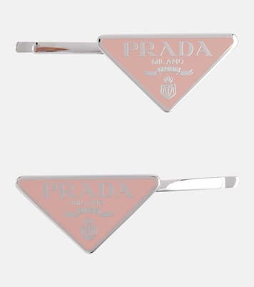 Set di 2 fermacapelli con logo | Prada