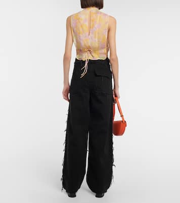 Distressed high-rise wide-leg jeans | Dries Van Noten