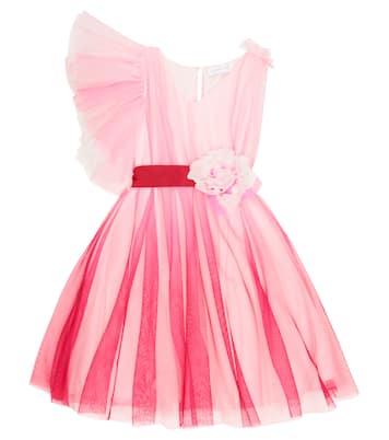 Ruffle-trimmed tulle dress | Monnalisa