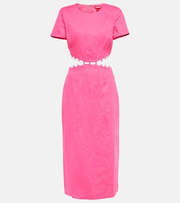 Matteo cutout linen midi dress | Staud