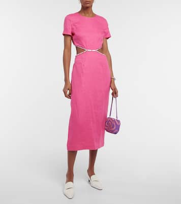 Matteo cutout linen midi dress | Staud
