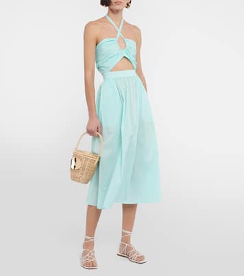 Vestido midi de algodón con abertura | Marysia