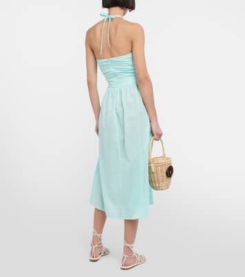 Vestido midi de algodón con abertura | Marysia