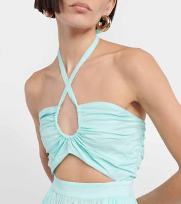 Vestido midi de algodón con abertura | Marysia