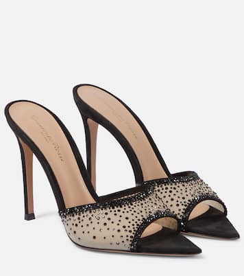 Elle 115 embellished mesh mules | Gianvito Rossi