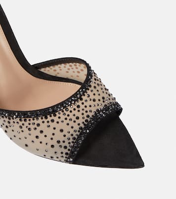 Elle 115 embellished mesh mules | Gianvito Rossi