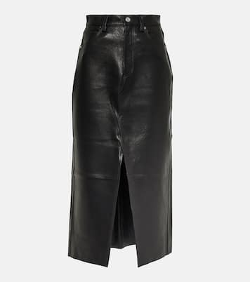 The Midaxi high-rise leather midi skirt | Frame