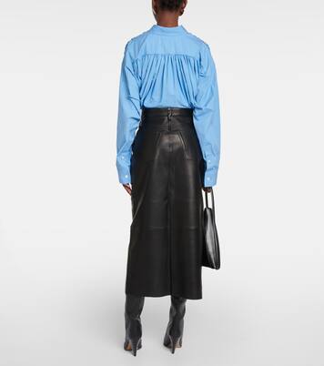 The Midaxi high-rise leather midi skirt | Frame