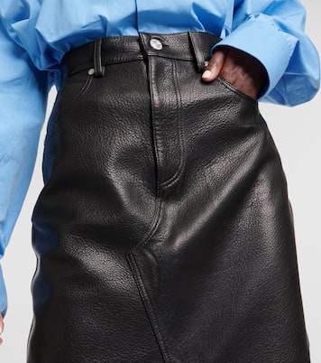 The Midaxi high-rise leather midi skirt | Frame