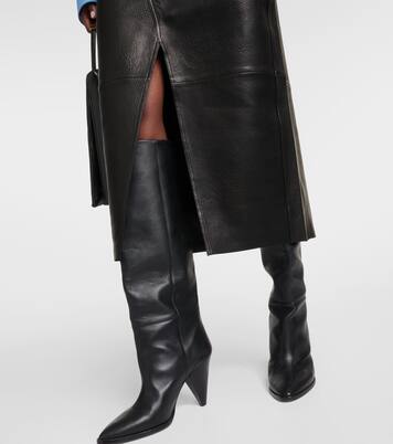 The Midaxi high-rise leather midi skirt | Frame