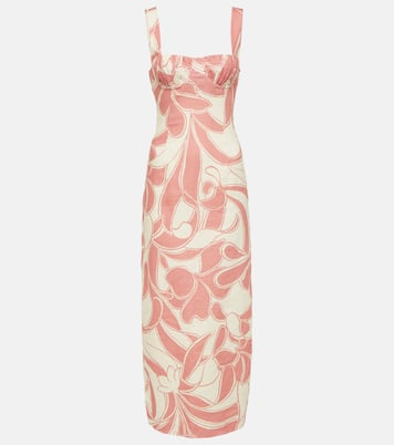 Abito midi Belletto in lino con stampa | SIR