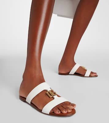 Sandali in pelle con logo | Dolce&Gabbana