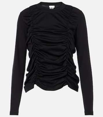Top in cotone con volant | Noir Kei Ninomiya