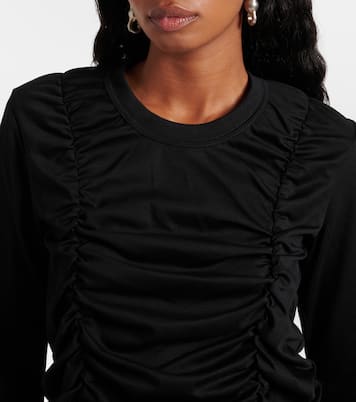 Top in cotone con volant | Noir Kei Ninomiya