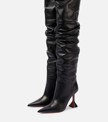 Overknee-Stiefel Olivia 95 aus Leder | Amina Muaddi